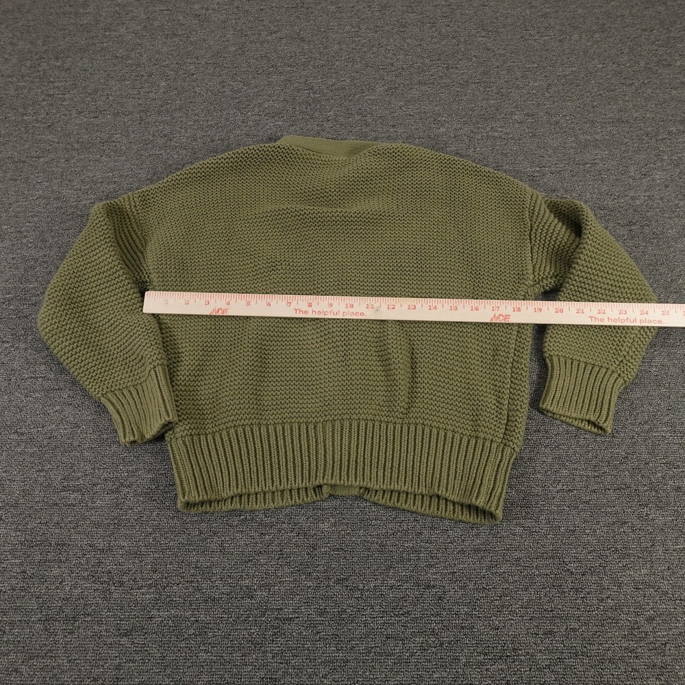 Alex Mill Cardigan Sweater Womens XS Green Nico Chunky Mock Neck Button Knit - Picture 5 of 13